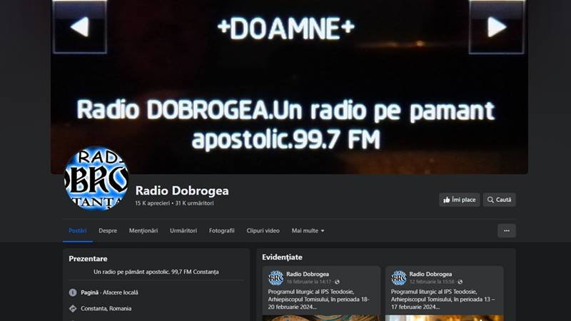 Arhiepiscopia Tomisului a recuperat controlul asupra paginii de Facebook a Radio Dobrogea