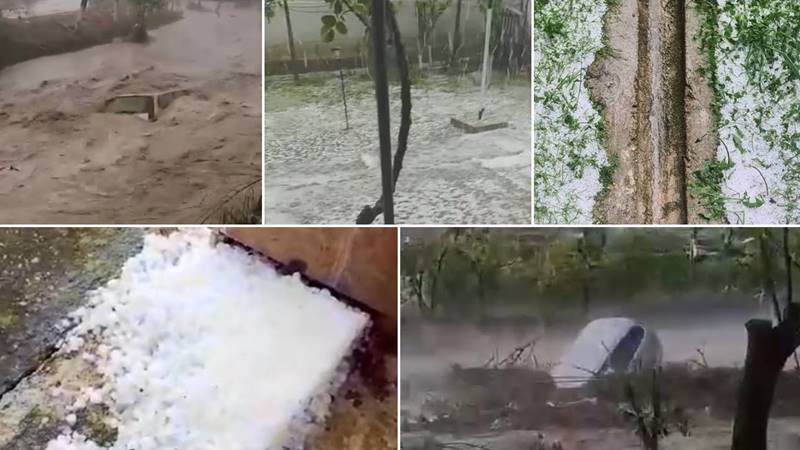 (FOTO/VIDEO) Grindina a făcut ravagii în mai multe zone din țară. Oamenii se plâng că au fost afectate livezile și grădinile – trei mașini au fost luate de viitură