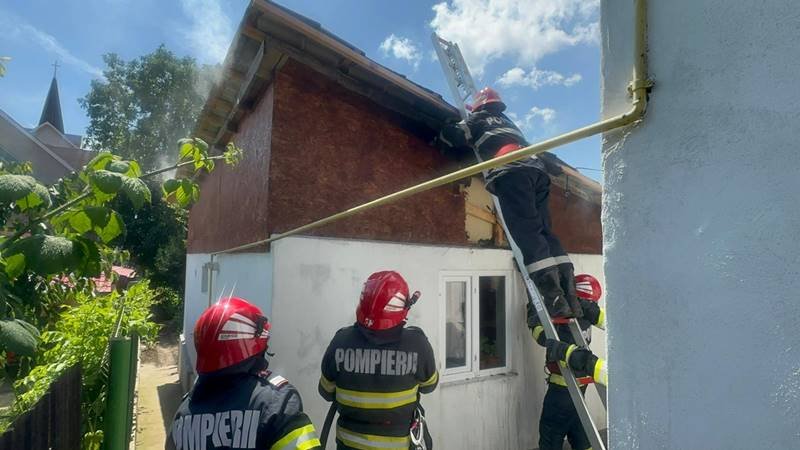 (VIDEO) TULCEA. Incendiu la o anexă gospodărească: pompierii intervin de urgență