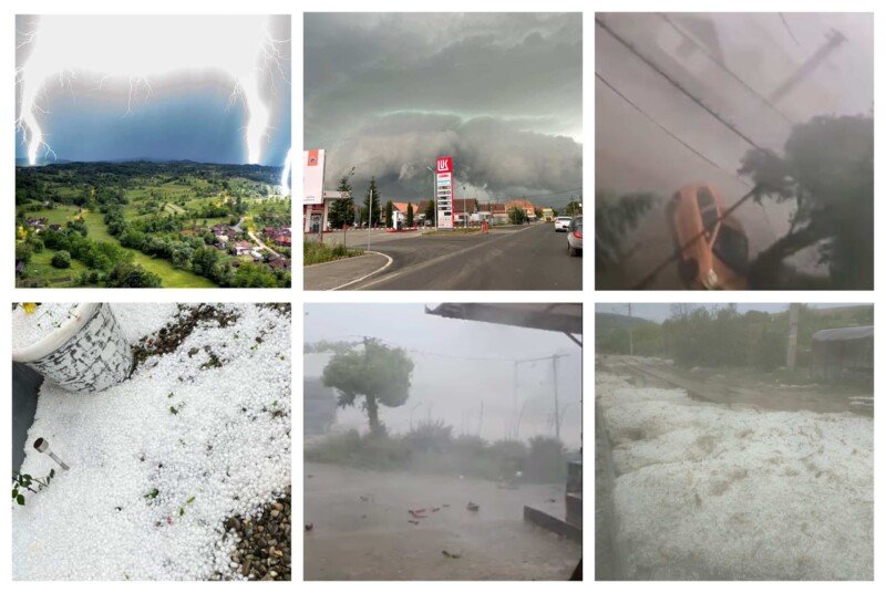 Furtunile au făcut ravagii în România. Acoperișuri smulse, copaci doborâți la pământ, locuinţe inundate – IMAGINI