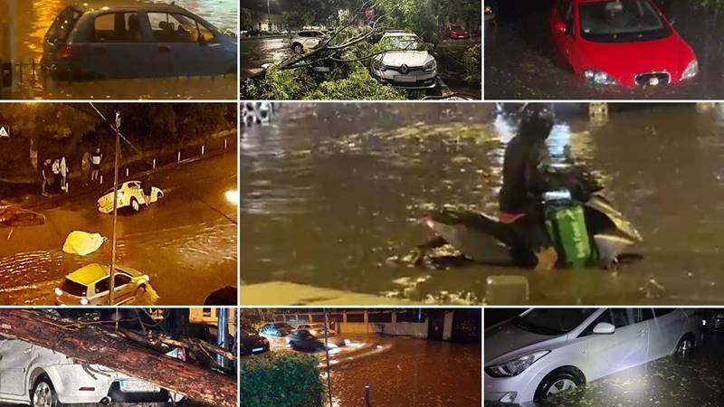 (FOTO/VIDEO) Dezastru în București după furtuna puternică: sute de străzi și case inundate, zeci de copaci și stâlpi de electricitate căzuți, mașini avariate și zboruri întoarse din drum