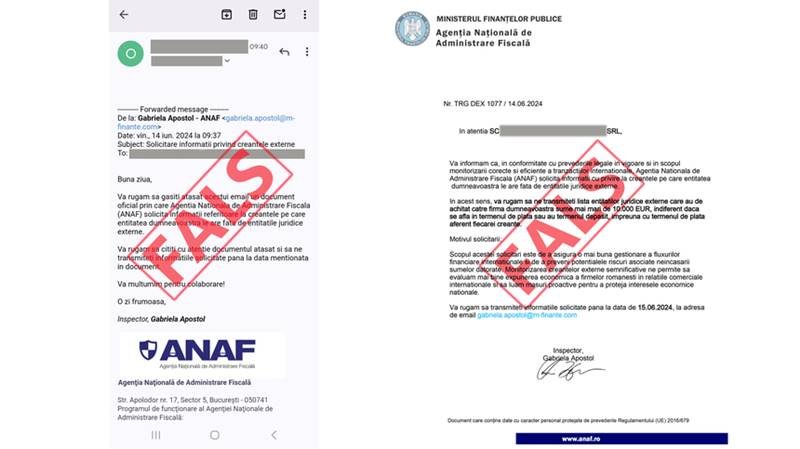 ANAF atrage atenția cu privire la o nouă serie de mesaje false transmise în numele instituției