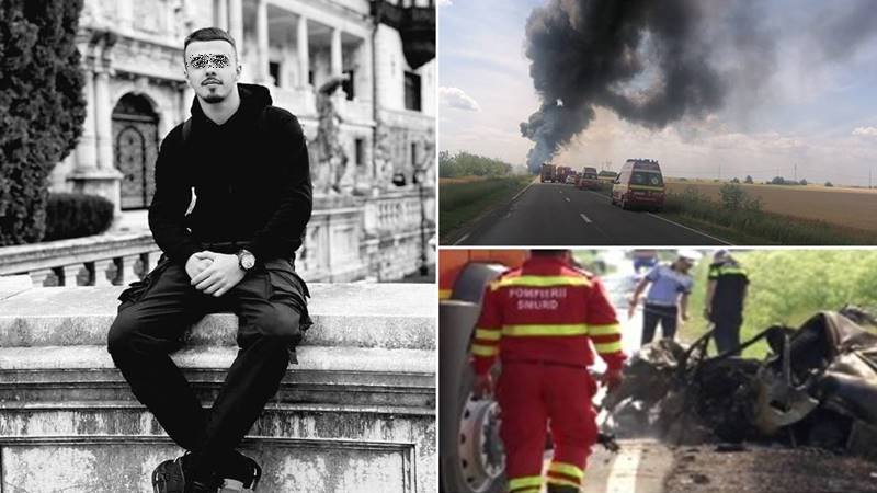 Sfârșit cumplit pentru un polițist de doar 22 de ani. Bogdan a murit carbonizat după ce a intrat cu mașina într-o cisternă – încercase să se sinucidă în urmă cu câteva luni