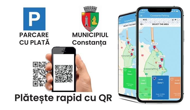 Plata parcării în Constanța și Mamaia devine mai simplă, prin scanarea unui cod QR