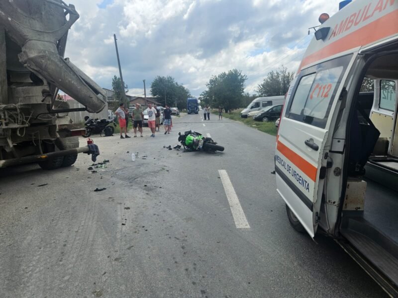 JUDEŢUL CONSTANŢA. Accident între o motocicletă şi o cisternă – un bărbat a ajuns la spital