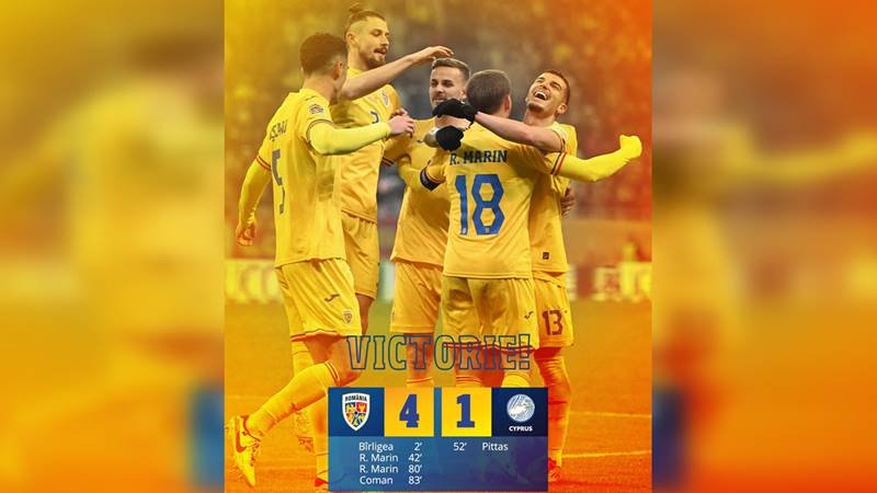 UPDATE. LIGA NAȚIUNILOR. România a învins categoric Cipru, scor 4-1 și promovează în Liga B a competiției