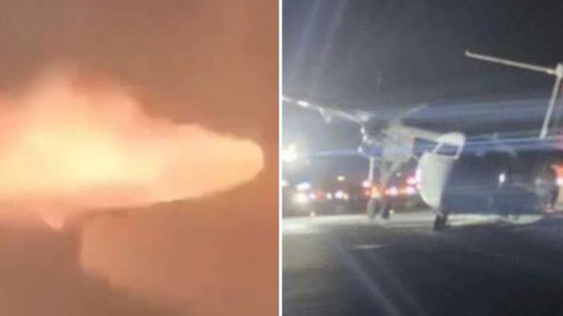 (VIDEO) Un avion a derapat și a luat foc pe pista unui aeroport din Canada: „Am început să vedem foc în partea stângă”