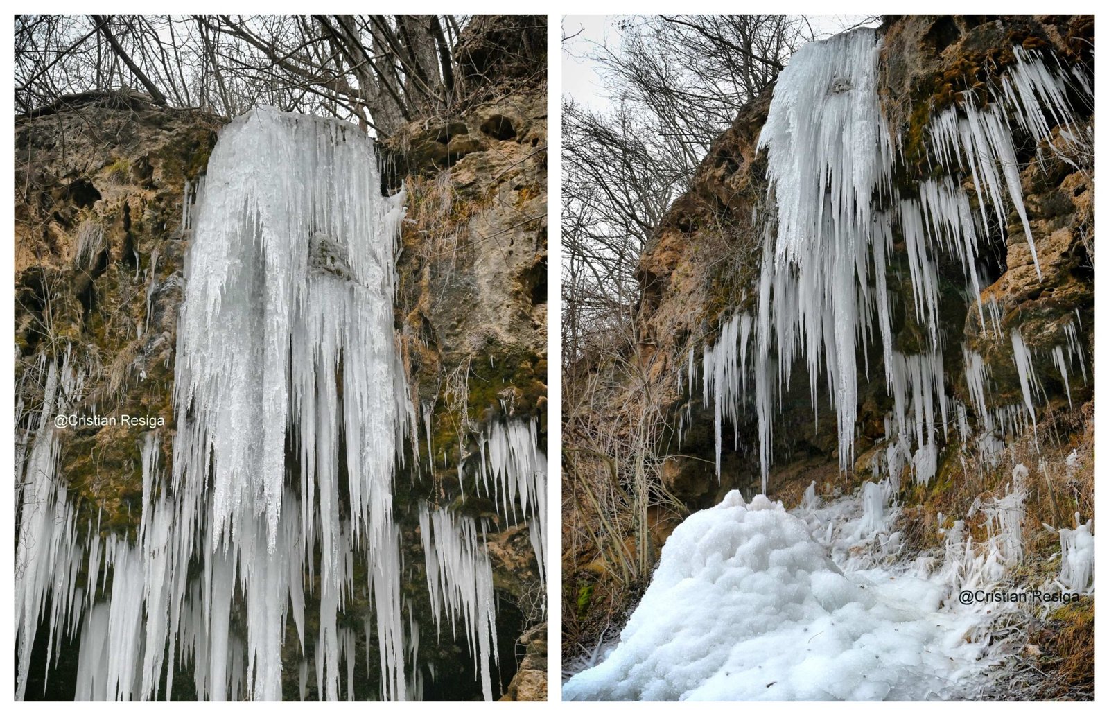 Ţara noastră are locuri deosebite! Un colț de basm în inima pădurii – cascada de cristal, spectacolul iernii care a cucerit internetul