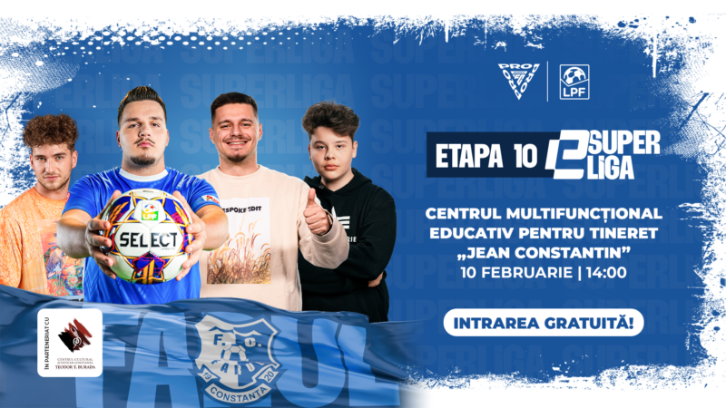 eSuperliga vine la Constanța pe 10 februarie, pentru a zecea etapă din campionatul virtual de fotbal