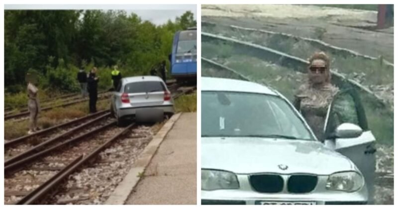 CONSTANȚA. De beată ce era, o șoferiță a ajuns cu BMW-ul pe calea ferată: etilotestul a indicat 1,64 mg/litru alcool pur în aerul expirat