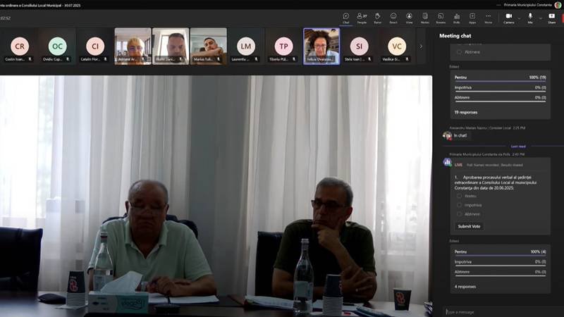 O nouă ședință online a Consiliului Local Constanța – se votează rectificarea bugetului local, împrumut de 50.000.000 lei pentru termoficare