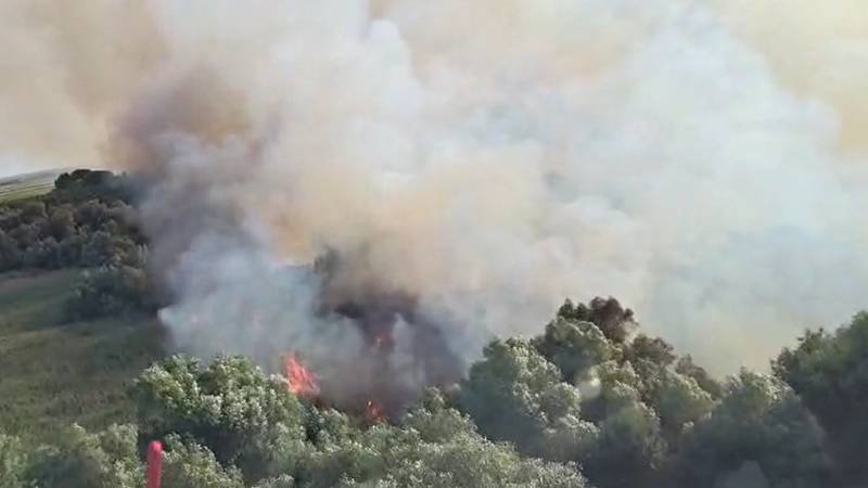Ziua 10 de luptă cu flăcările în apropiere de Chilia Veche, județul Tulcea