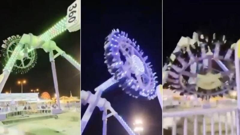 (VIDEO) Momente de coșmar într-un parc de distracții din Arabia Saudită. S-a rupt brațul unui carusel, cu oameni imobilizați în scaune: sunt peste 20 de răniți