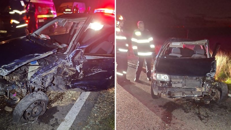 (FOTO) Accident între Tariverde și Mihai Viteazu: o persoană este blocată în autoturism