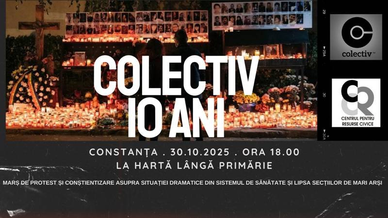 „Nu uităm. Nu iertăm”. Marș și protest la Constanța, la 10 ani de la Colectiv