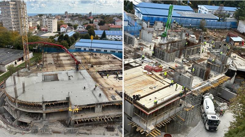 (FOTO) CONSTANȚA. Lucrările la noul Spital pentru Sănătatea Mamei și Copilului avansează: planșeul peste parter, finalizat