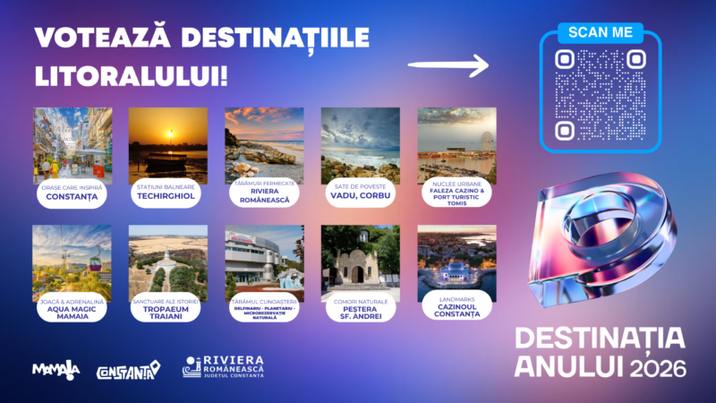Cazinoul din Constanța, din nou scena marilor povești. Votează în „Destinația Anului 2026” și susține destinațiile care te-au făcut să revii!