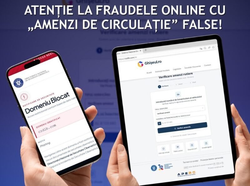 O nouă fraudă online. SMS-uri false cu „amenzi de circulație” trimise în numele Ghiseul.ro