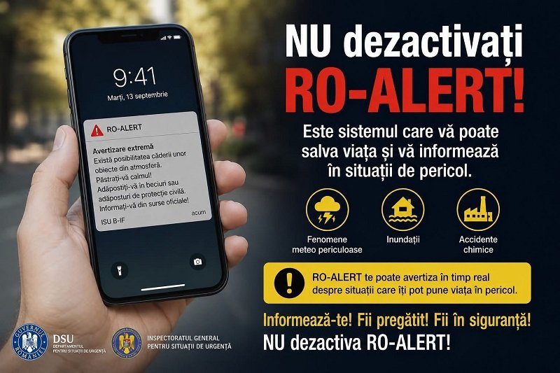 RO-ALERT, esențial în situații de urgență. ISU face apel la responsabilitate